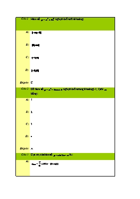 10 câu hỏi trắc nghiệm Giải tích 12 - Trí Võ